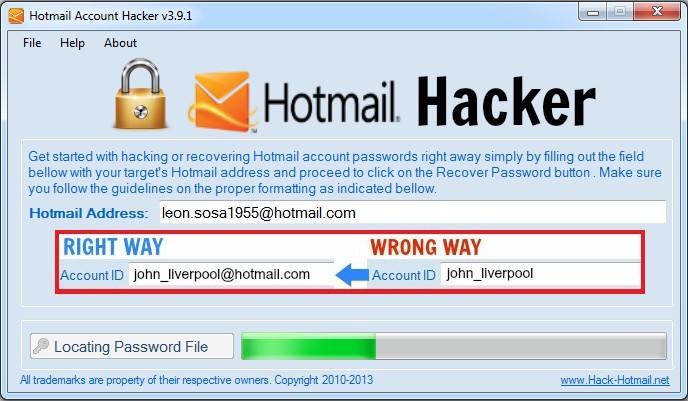 crack hotmail password